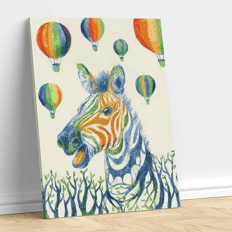 Zebra und Fallschirm