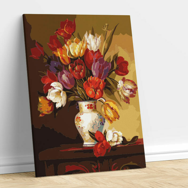 Die bunte Blume im Topf