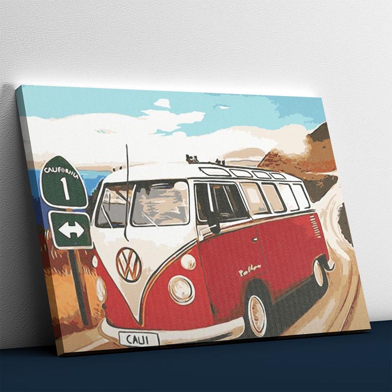 Oldtimer-Bus auf der Straße