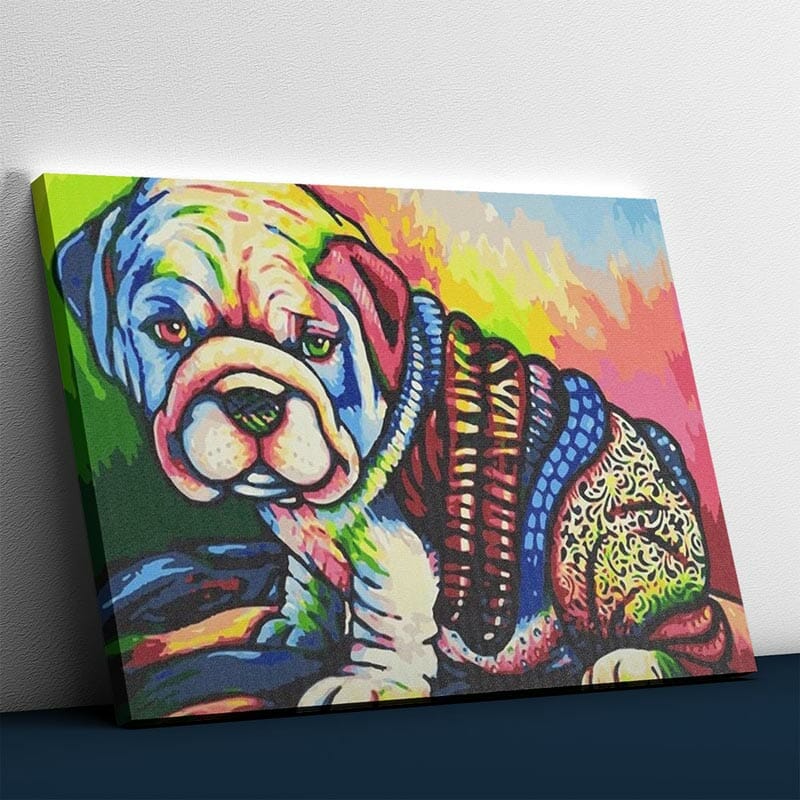 Der süßeste Hund mit Farben