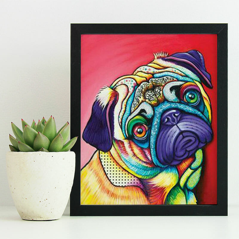 Erstaunlich bunt Mops