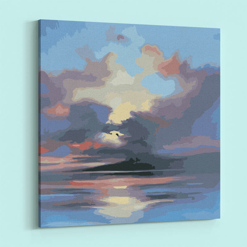 Die schwarzen Wolken auf dem Meer