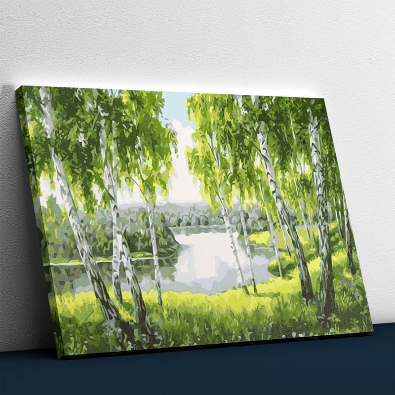 Grüne Bäume und der Fluss