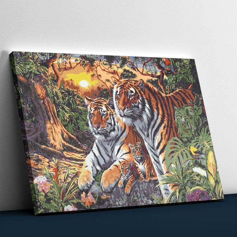 Tigerfamilie im Dschungel