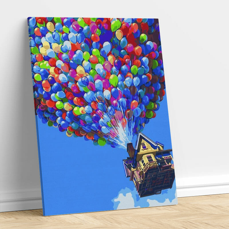 Fallschirm aus Ballons