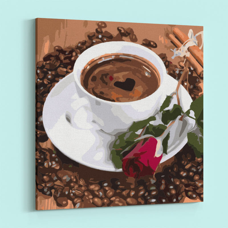 Kaffeetasse und Rose