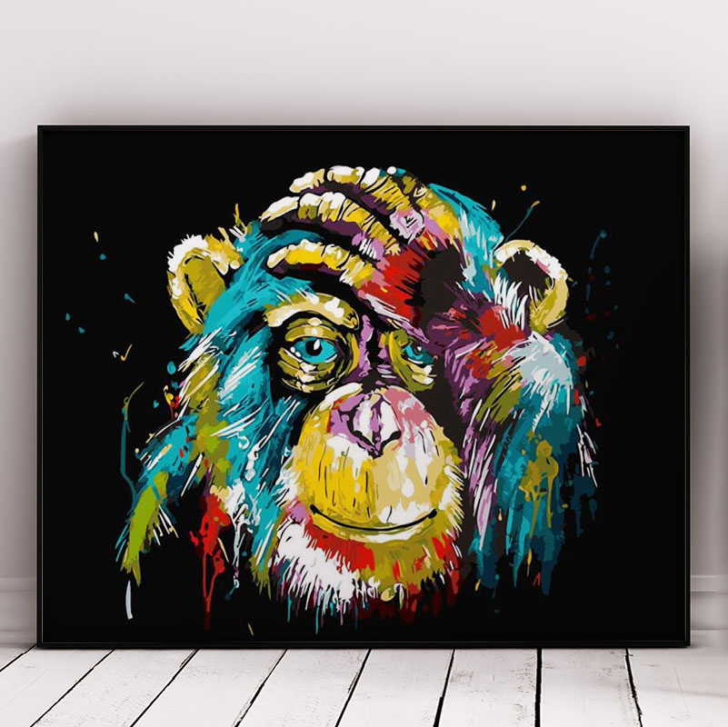 Füllen mit Farben - Affe abstrakt