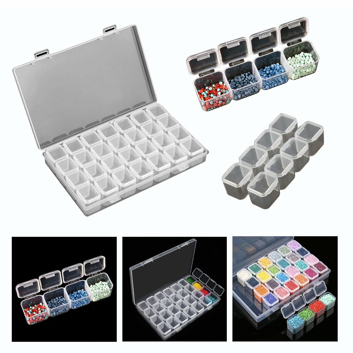 28 Steckplätze - Diamond Painting Organizer Box