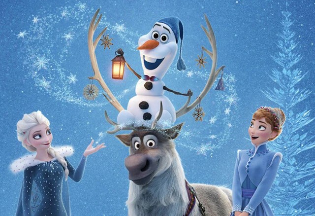 Anna und Königin Elsa mit Schneemann