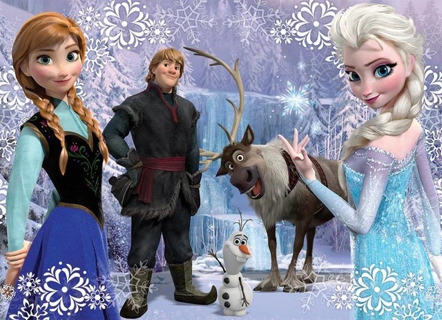 Anna und Königin Elsa mit Freunden