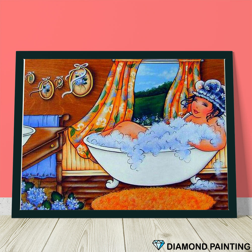 Dicke Dame in der Badewanne