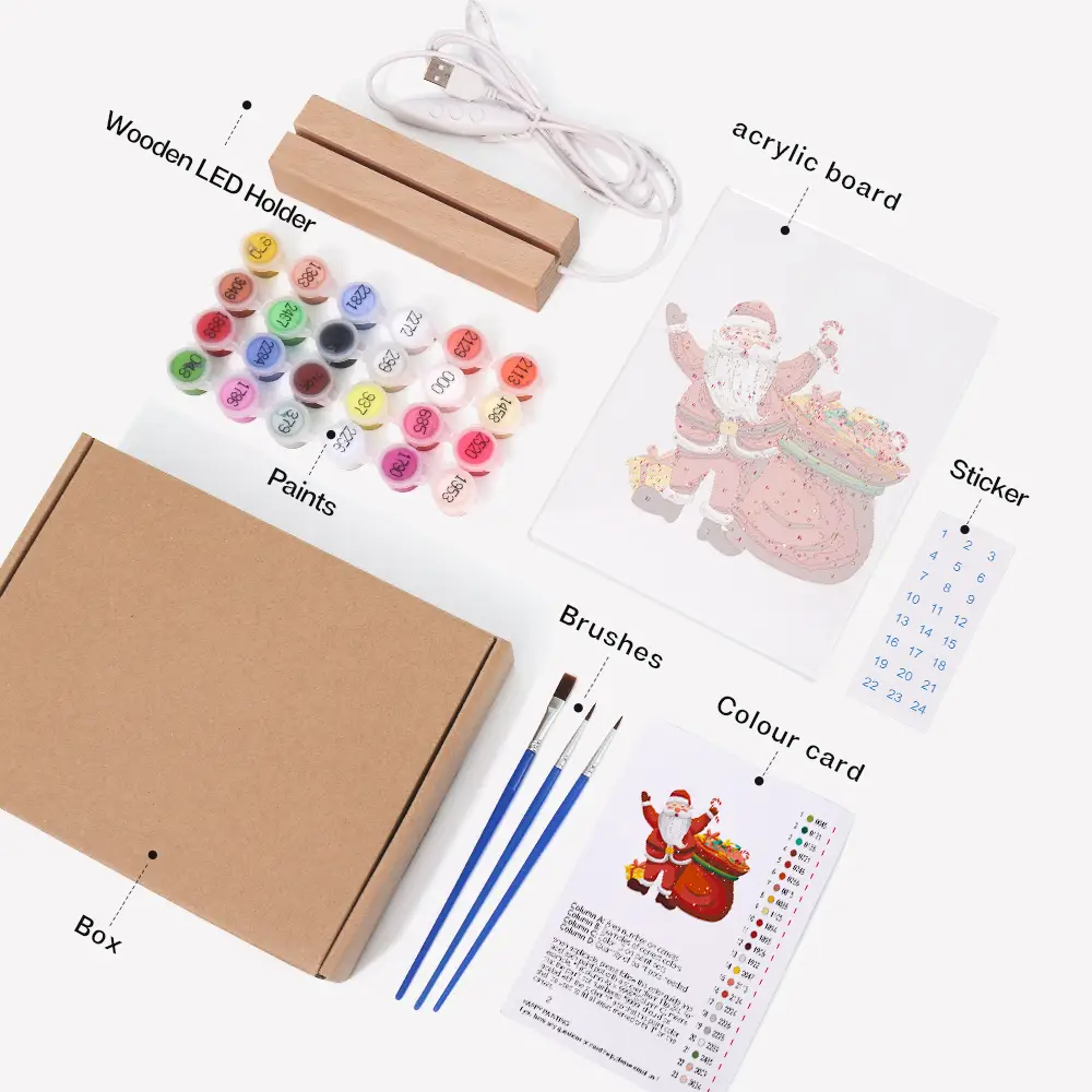 Santa with the Gifts - LED Paint By Numbers